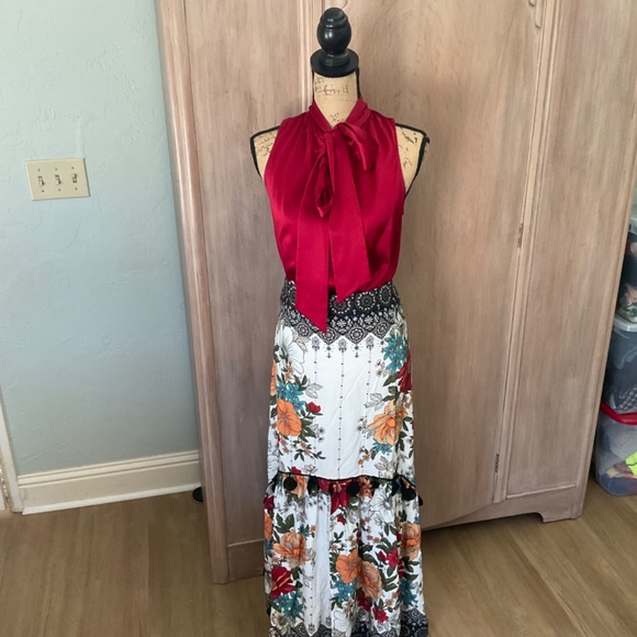 Anthropologie Farm Rio Natasha Maxi skirt western fairy boho summer hippie XS - Picture 15 of 15